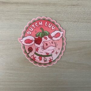 Dutch Bros Pink and Red Cow Sticker